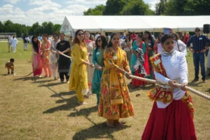 जाट मेले में रस्सी खींच प्रतियोगिता में भाग लेती महिलाएं